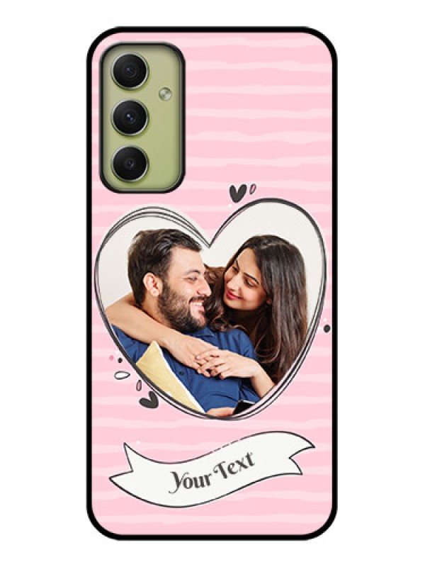 Custom Galaxy A34 5G Custom Glass Phone Case - Vintage Heart Design
