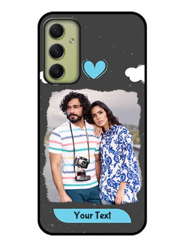 Custom Galaxy A34 5G Custom Glass Phone Case - Splashes with love doodles Design