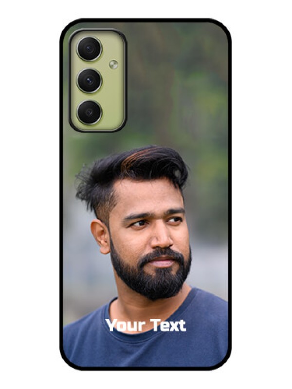 Custom Galaxy A34 5G Glass Mobile Cover: Photo with Text