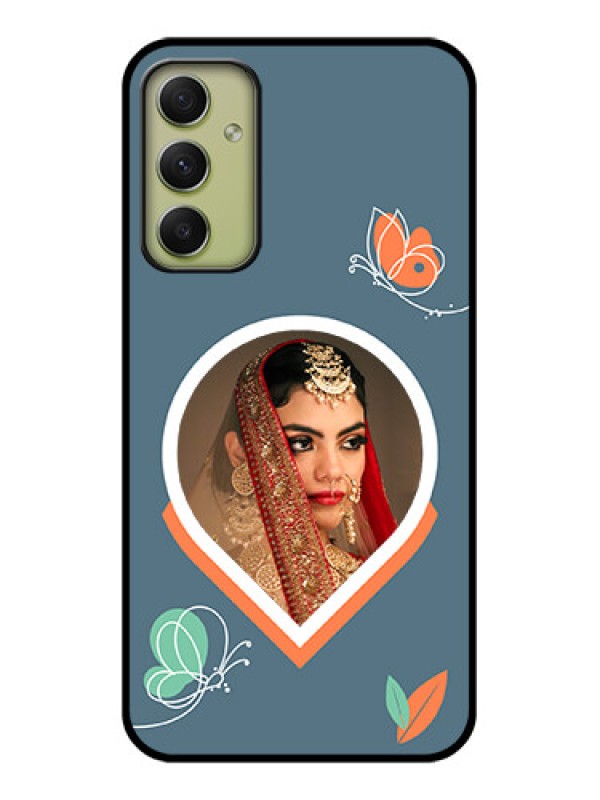 Custom Galaxy A34 5G Custom Glass Mobile Case - Droplet Butterflies Design