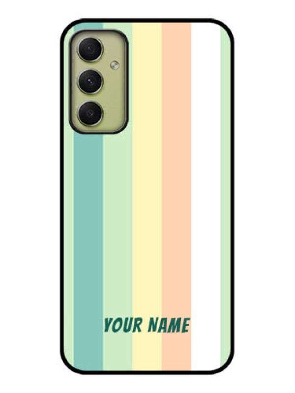 Custom Galaxy A34 5G Photo Printing on Glass Case - Multi-colour Stripes Design