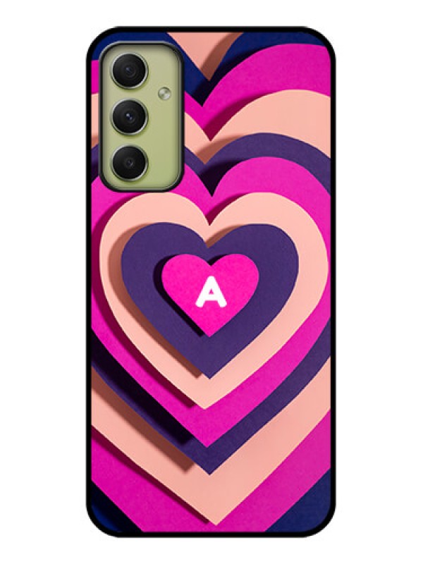 Custom Galaxy A34 5G Custom Glass Mobile Case - Cute Heart Pattern Design