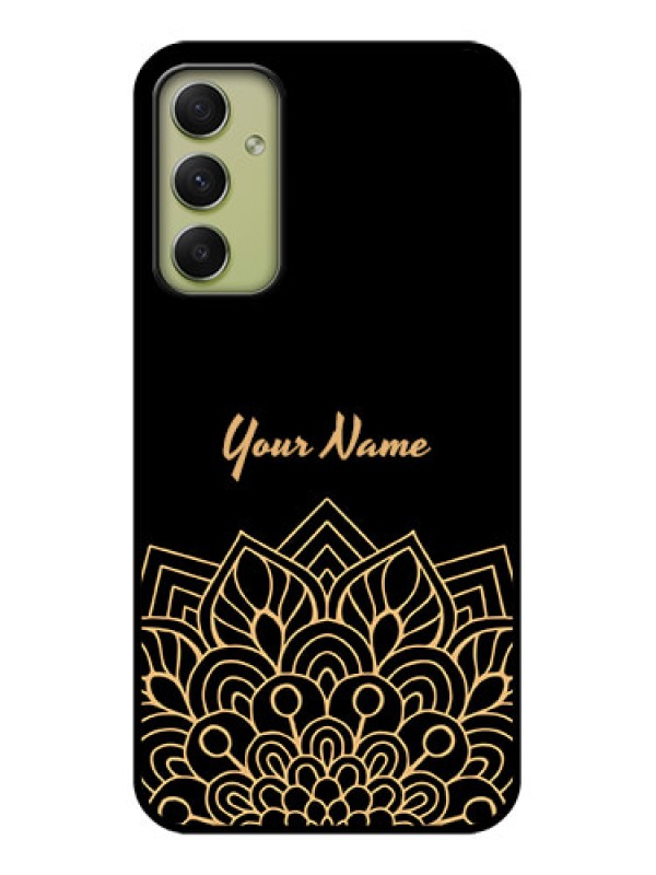 Custom Galaxy A34 5G Custom Glass Phone Case - Golden mandala Design