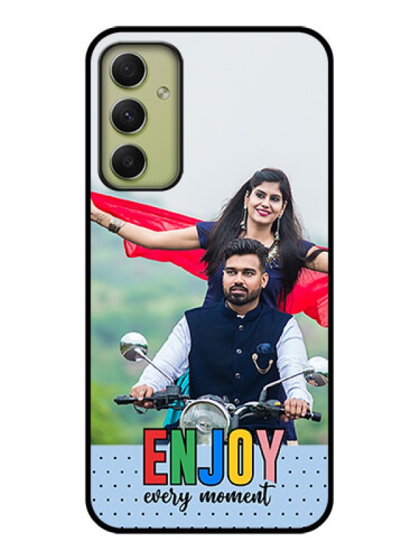 Custom Galaxy A34 5G Photo Printing on Glass Case - Enjoy Every Moment Design