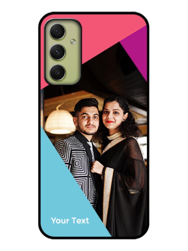 Custom Galaxy A34 5G Custom Glass Mobile Case - Stacked Triple colour Design