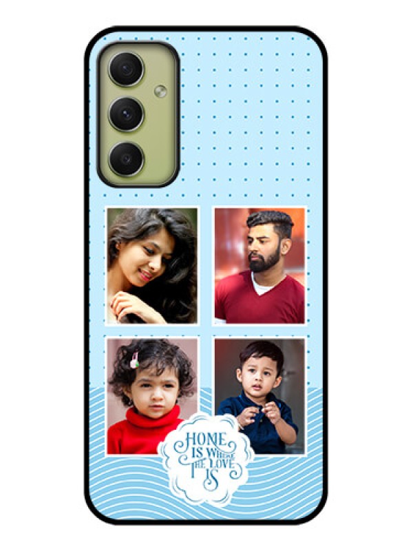 Custom Galaxy A34 5G Custom Glass Phone Case - Cute love quote with 4 pic upload Design