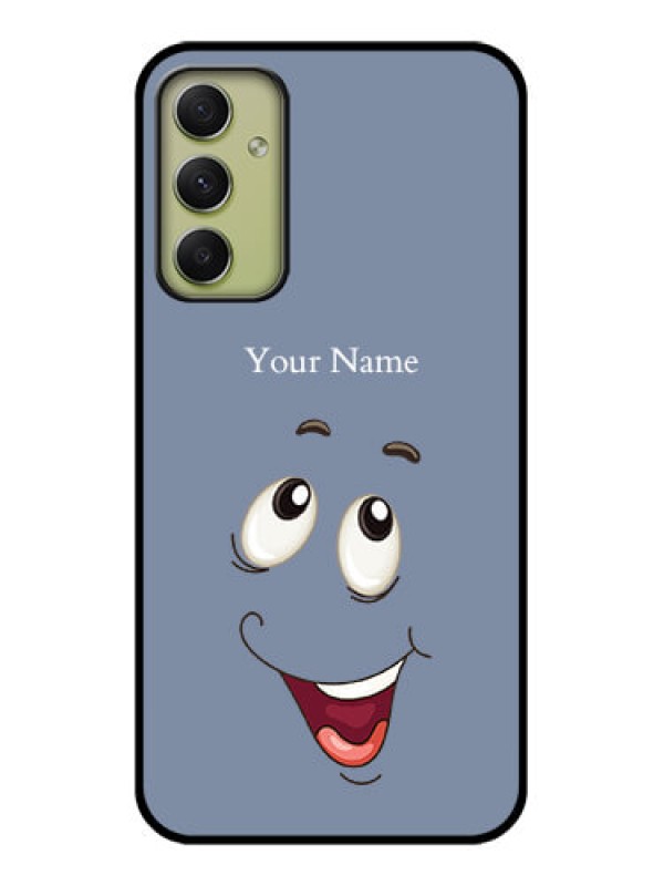 Custom Galaxy A34 5G Photo Printing on Glass Case - Laughing Cartoon Face Design