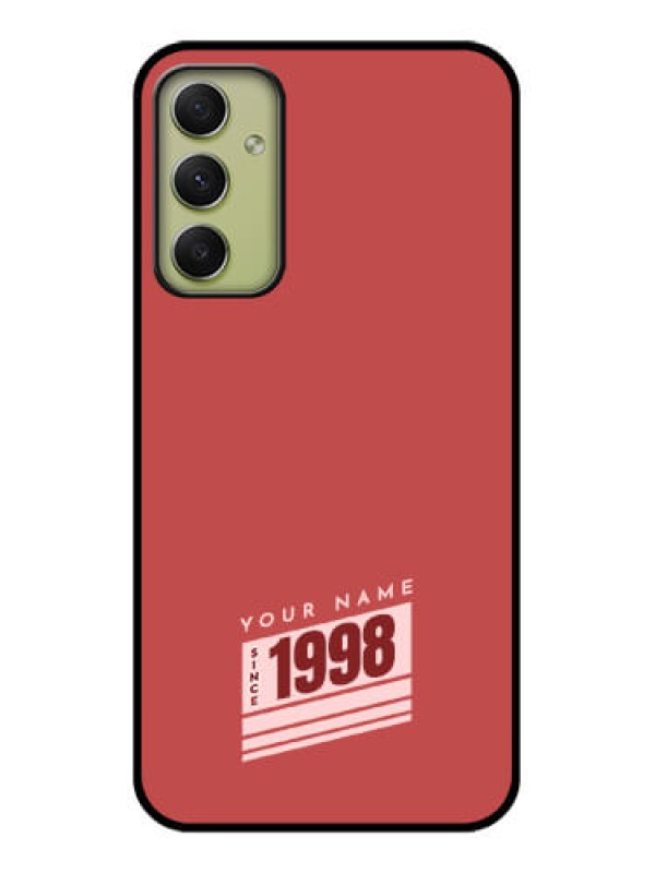 Custom Galaxy A34 5G Custom Glass Phone Case - Red custom year of birth Design