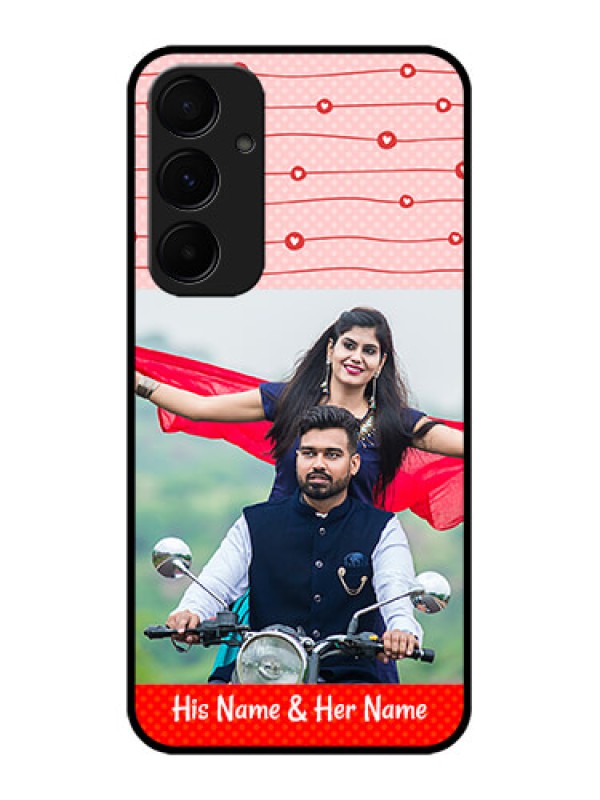 Custom Samsung Galaxy A35 5G Custom Glass Phone Case - Red Pattern Case Design