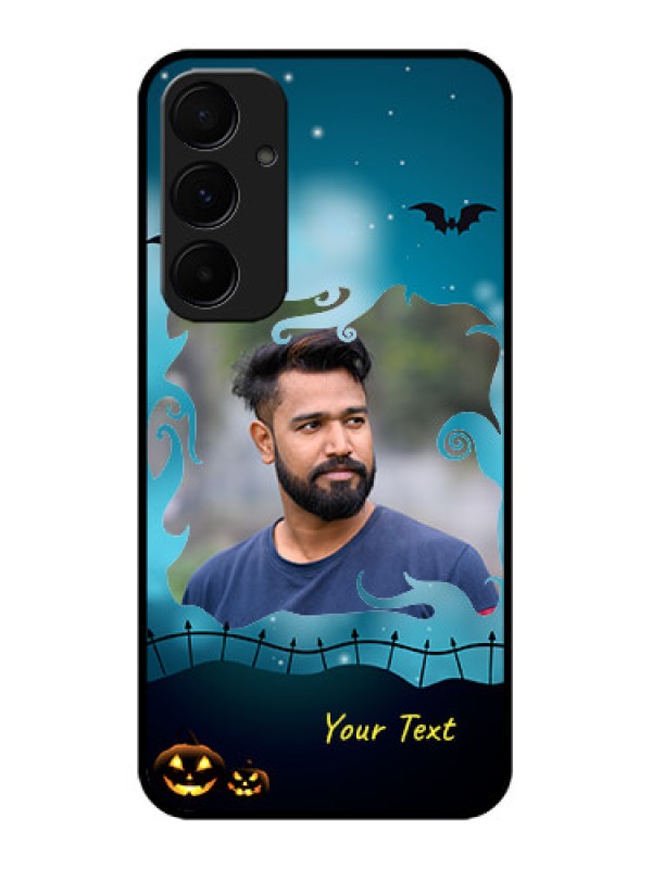 Custom Samsung Galaxy A35 5G Custom Glass Phone Case - Halloween Frame Design