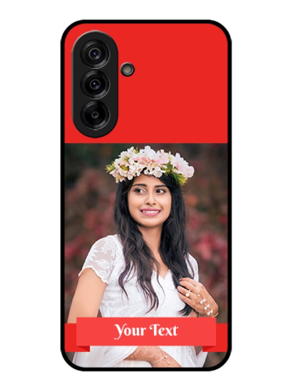 Custom Galaxy A36 5G Custom Glass Phone Case - Simple Red Color Design