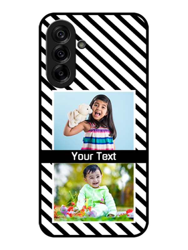 Custom Galaxy A36 5G Custom Glass Phone Case - Black And White Stripes Design