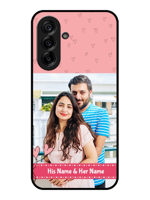 Custom Galaxy A36 5G Custom Glass Phone Case - Love Design Peach Color