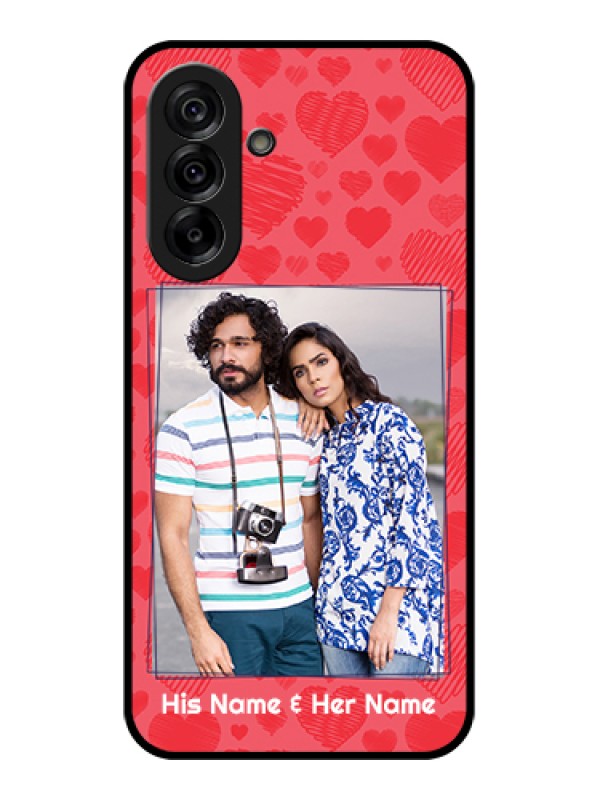 Custom Galaxy A36 5G Custom Glass Phone Case - With Red Heart Symbols Design
