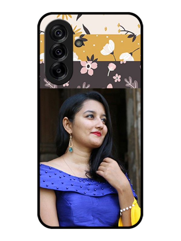 Custom Galaxy A36 5G Custom Glass Phone Case - Stylish Floral Design