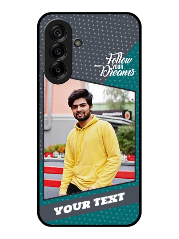 Custom Galaxy A36 5G Custom Glass Phone Case - Background Pattern Design With Quote