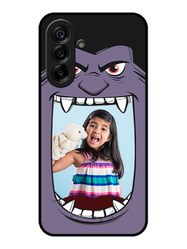 Custom Galaxy A36 5G Custom Glass Phone Case - Angry Monster Design