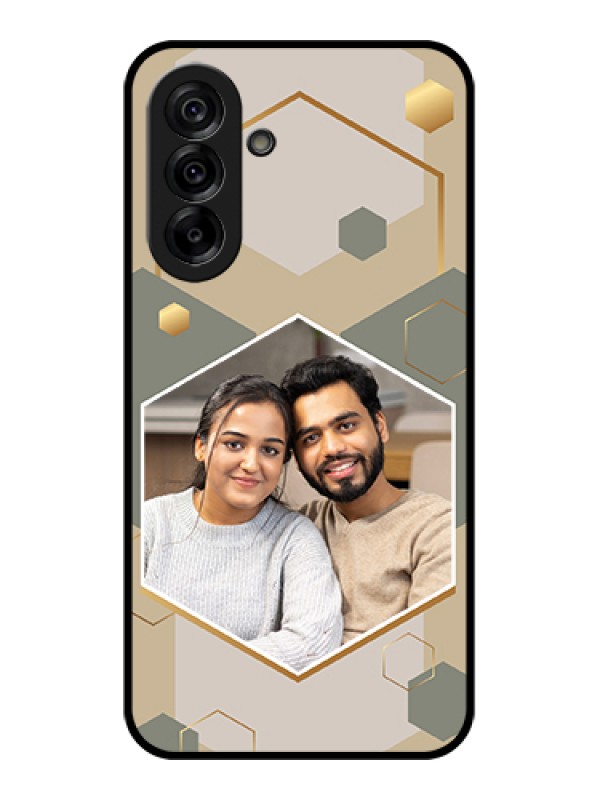 Custom Galaxy A36 5G Custom Glass Phone Case - Stylish Hexagon Pattern Design