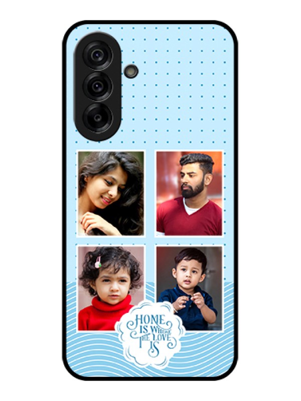 Custom Galaxy A36 5G Custom Glass Phone Case - Cute Love Quote With 4 Pic Upload Design