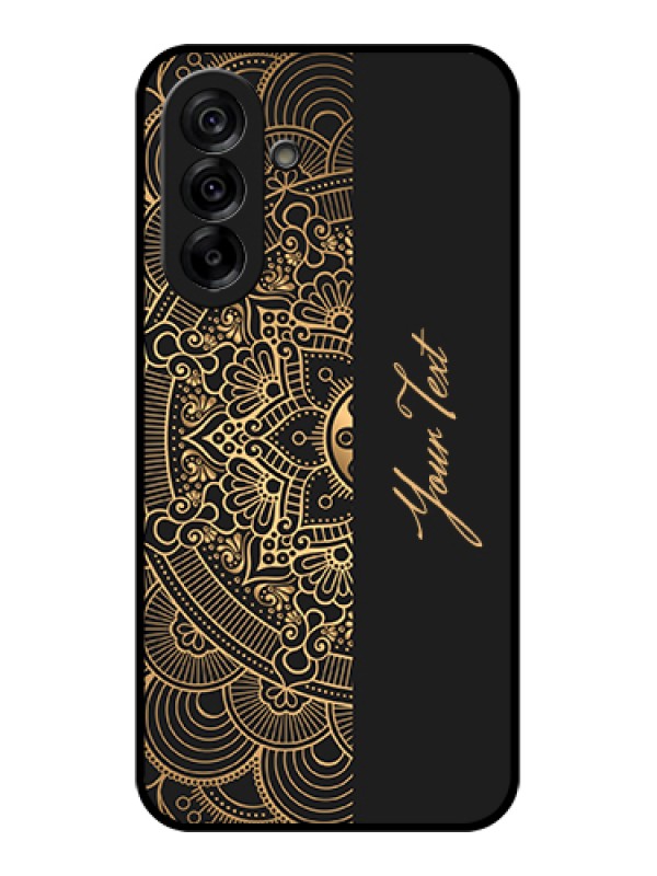 Custom Galaxy A36 5G Custom Glass Phone Case - Mandala Art With Custom Text Design