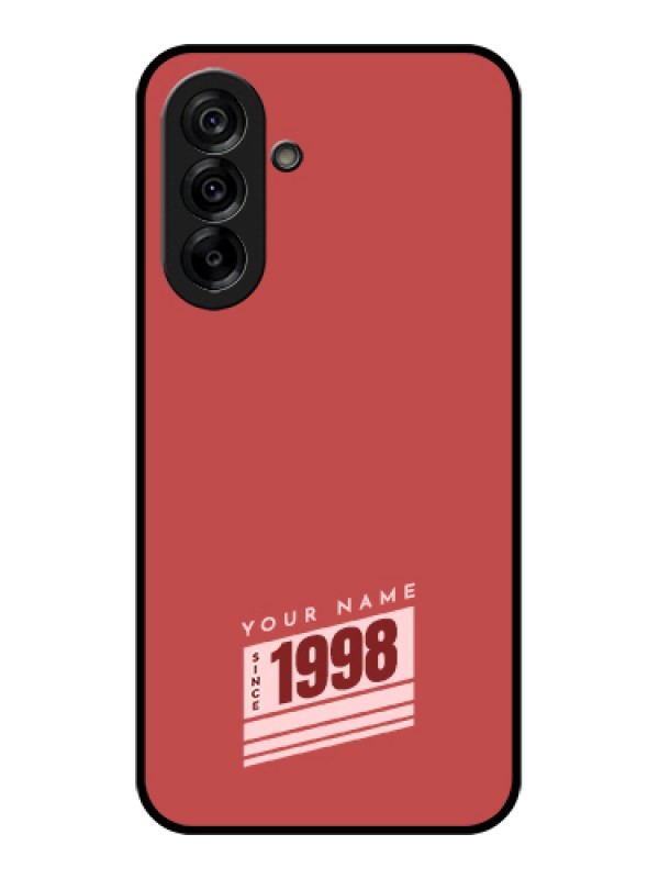 Custom Galaxy A36 5G Custom Glass Phone Case - Red Custom Year Of Birth Design