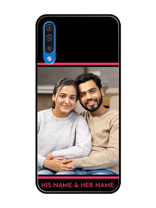 Custom Samsung Galaxy A50 Custom Glass Mobile Case  - with Add Text Design