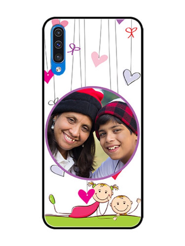 Custom Samsung Galaxy A50 Photo Printing on Glass Case  - Cute Kids Phone Case Design