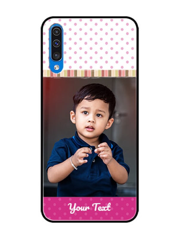 Custom Samsung Galaxy A50 Photo Printing on Glass Case  - Cute Girls Cover Design