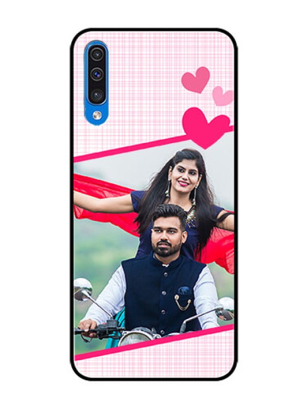 Custom Samsung Galaxy A50 Custom Glass Phone Case  - Love Shape Heart Design