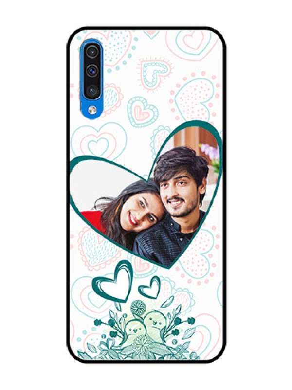 Custom Samsung Galaxy A50 Photo Printing on Glass Case  - Premium Couple Design