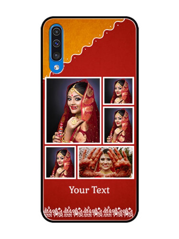Custom Samsung Galaxy A50 Personalized Glass Phone Case  - Wedding Pic Upload Design