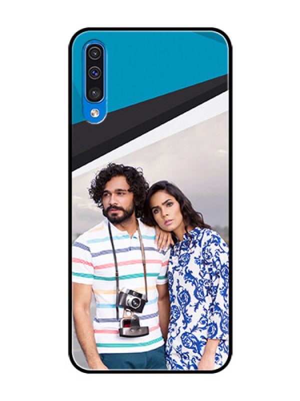 Custom Samsung Galaxy A50 Photo Printing on Glass Case  - Simple Pattern Photo Upload Design