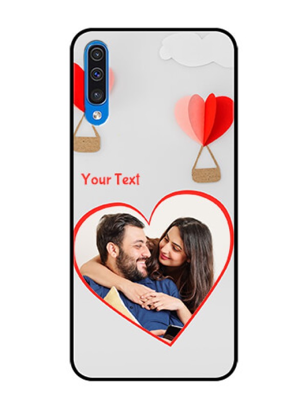 Custom Samsung Galaxy A50 Custom Glass Mobile Case  - Parachute Love Design