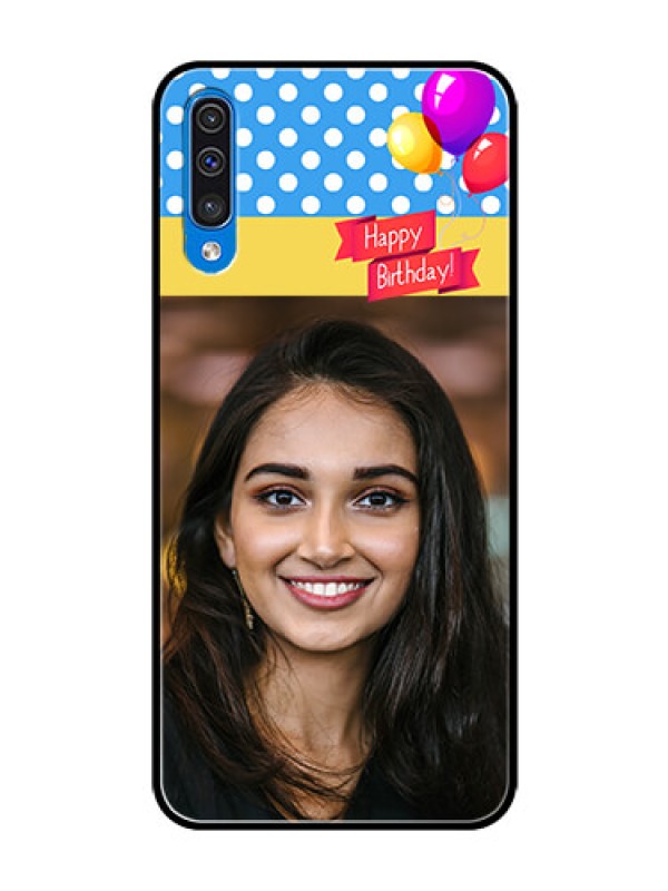 Custom Samsung Galaxy A50 Custom Glass Mobile Case  - Happy Birthday Design