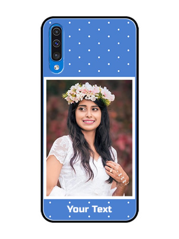 Custom Samsung Galaxy A50 Photo Printing on Glass Case  - Polka dots design