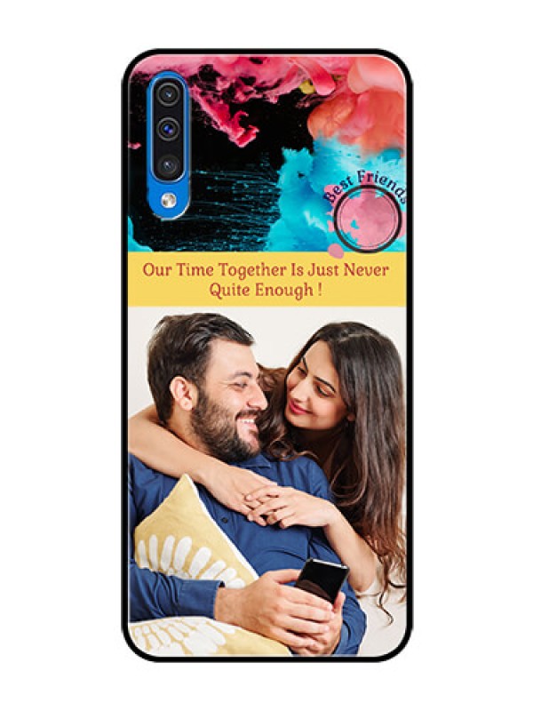 Custom Samsung Galaxy A50 Custom Glass Mobile Case  - Quote with Acrylic Painting Design
