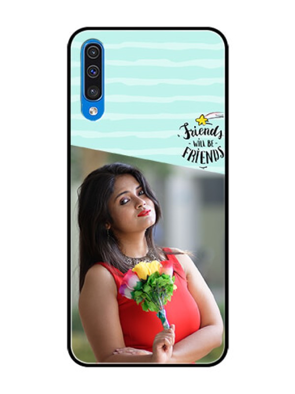 Custom Samsung Galaxy A50 Custom Glass Phone Case  - Friends Picture Icon Design