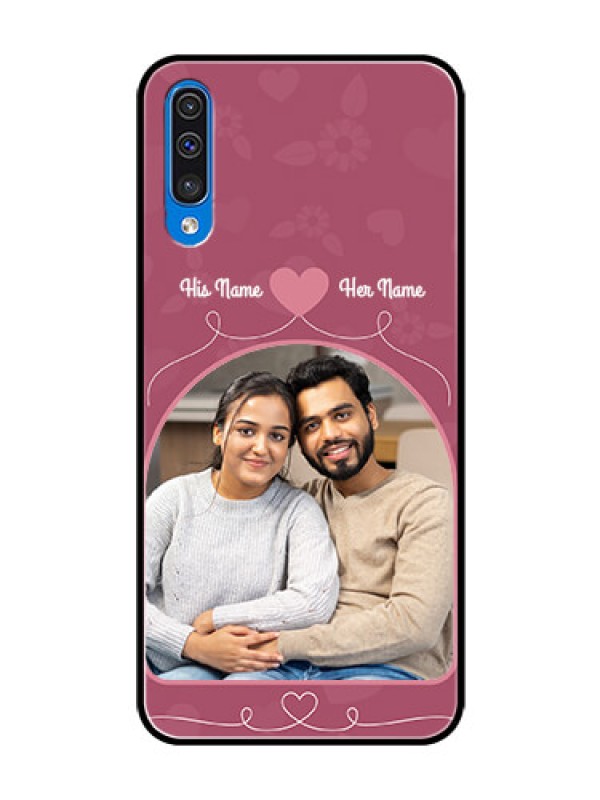 Custom Samsung Galaxy A50 Photo Printing on Glass Case  - Love Floral Design
