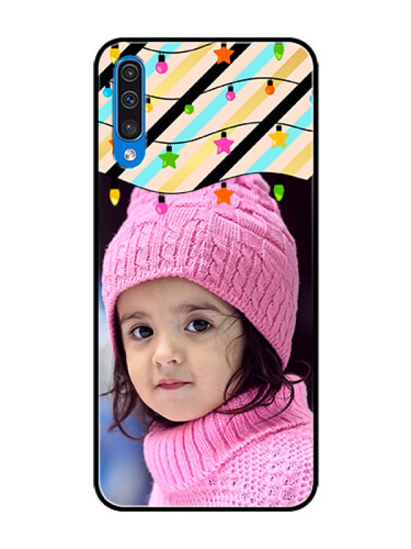 Custom Samsung Galaxy A50 Custom Glass Mobile Case  - Lights Hanging Design