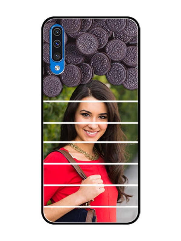 Custom Samsung Galaxy A50 Custom Glass Phone Case  - with Oreo Biscuit Design