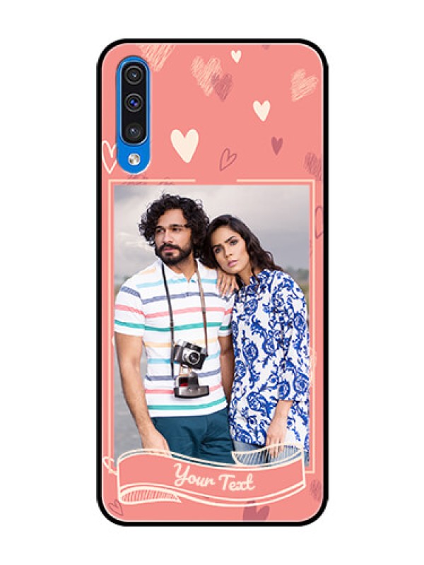Custom Samsung Galaxy A50 Custom Glass Phone Case  - Love doodle art Design