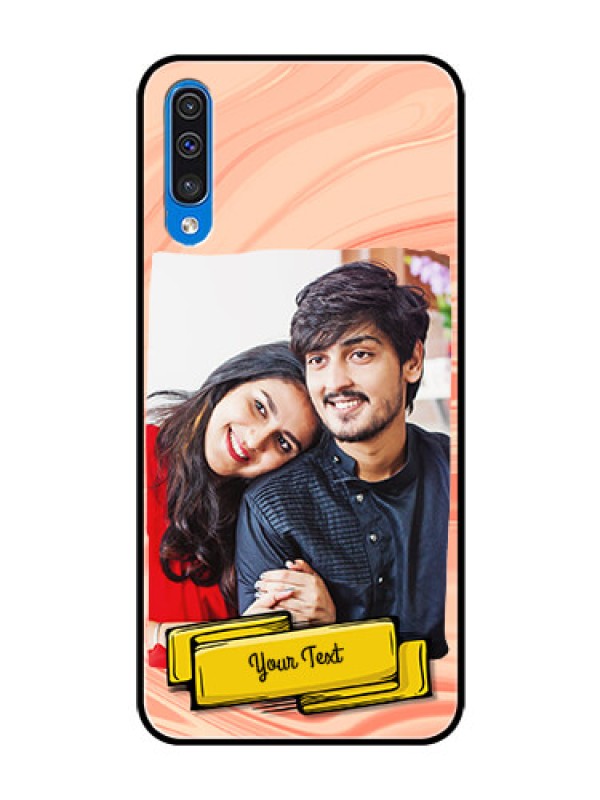 Custom Samsung Galaxy A50 Personalized Glass Phone Case  - Marble Texture Design
