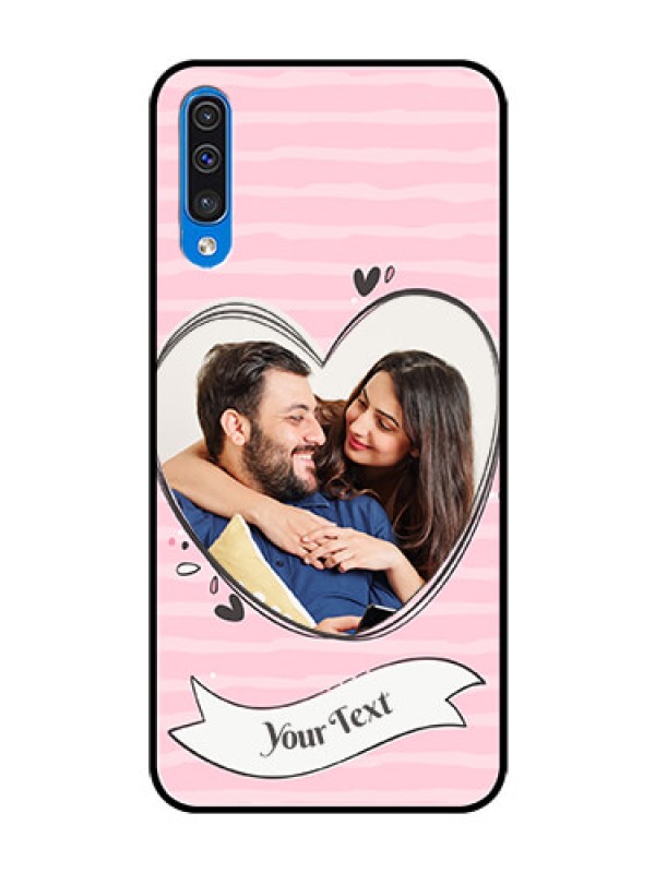 Custom Samsung Galaxy A50 Custom Glass Phone Case  - Vintage Heart Design