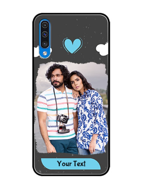 Custom Samsung Galaxy A50 Custom Glass Phone Case  - Splashes with love doodles Design