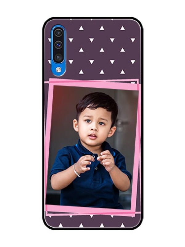 Custom Samsung Galaxy A50 Custom Glass Mobile Case  - Triangle Pattern Dotted Design