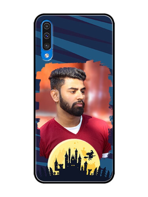 Custom Samsung Galaxy A50 Photo Printing on Glass Case  - Halloween Witch Design 