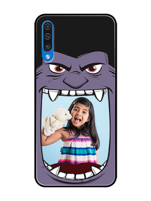 Custom Samsung Galaxy A50 Custom Glass Phone Case  - Angry Monster Design