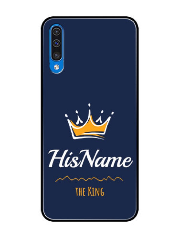 Custom Galaxy A50 Glass Phone Case King with Name