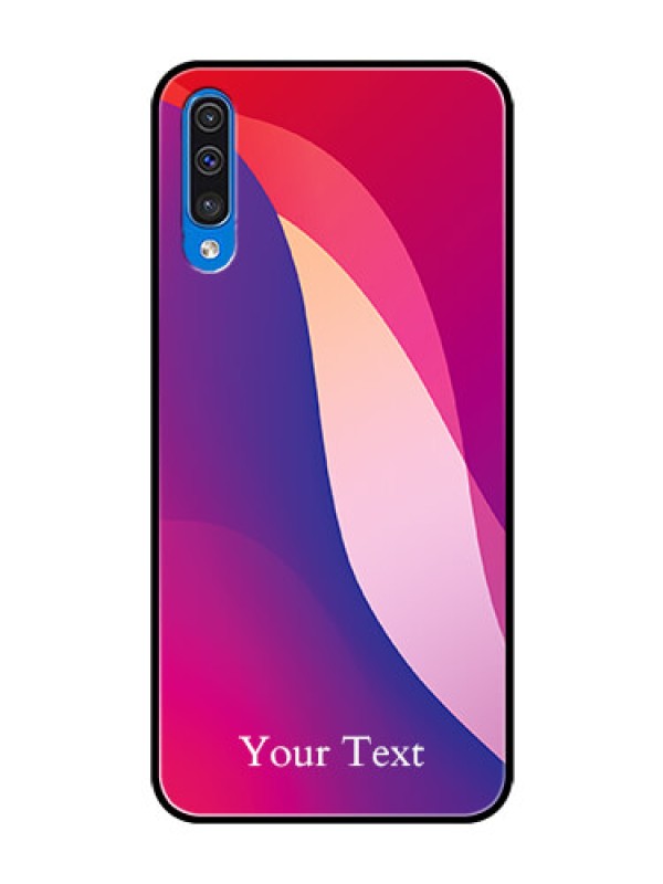 Custom Galaxy A50 Personalized Glass Phone Case - Digital abstract Overlap Design