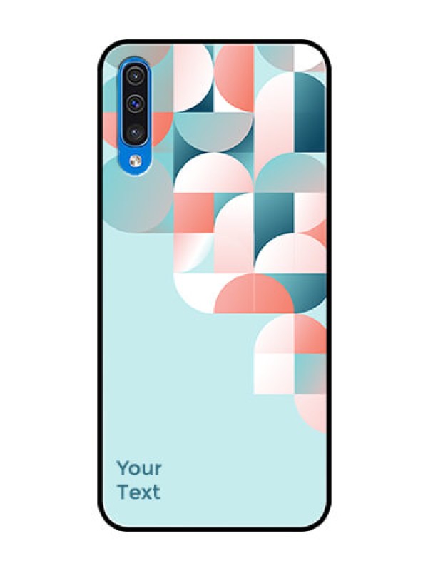 Custom Galaxy A50 Custom Glass Phone Case - Stylish Semi-circle Pattern Design